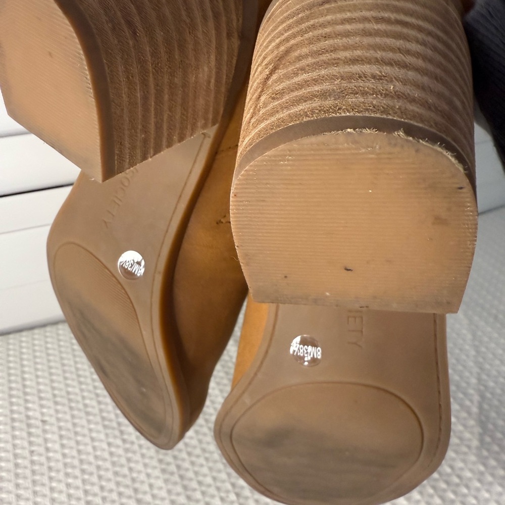 Sole Society So-Ralimia Leather Tan Sandals Pee-Toe Mules for Women Sz8 - Picture 7 of 8